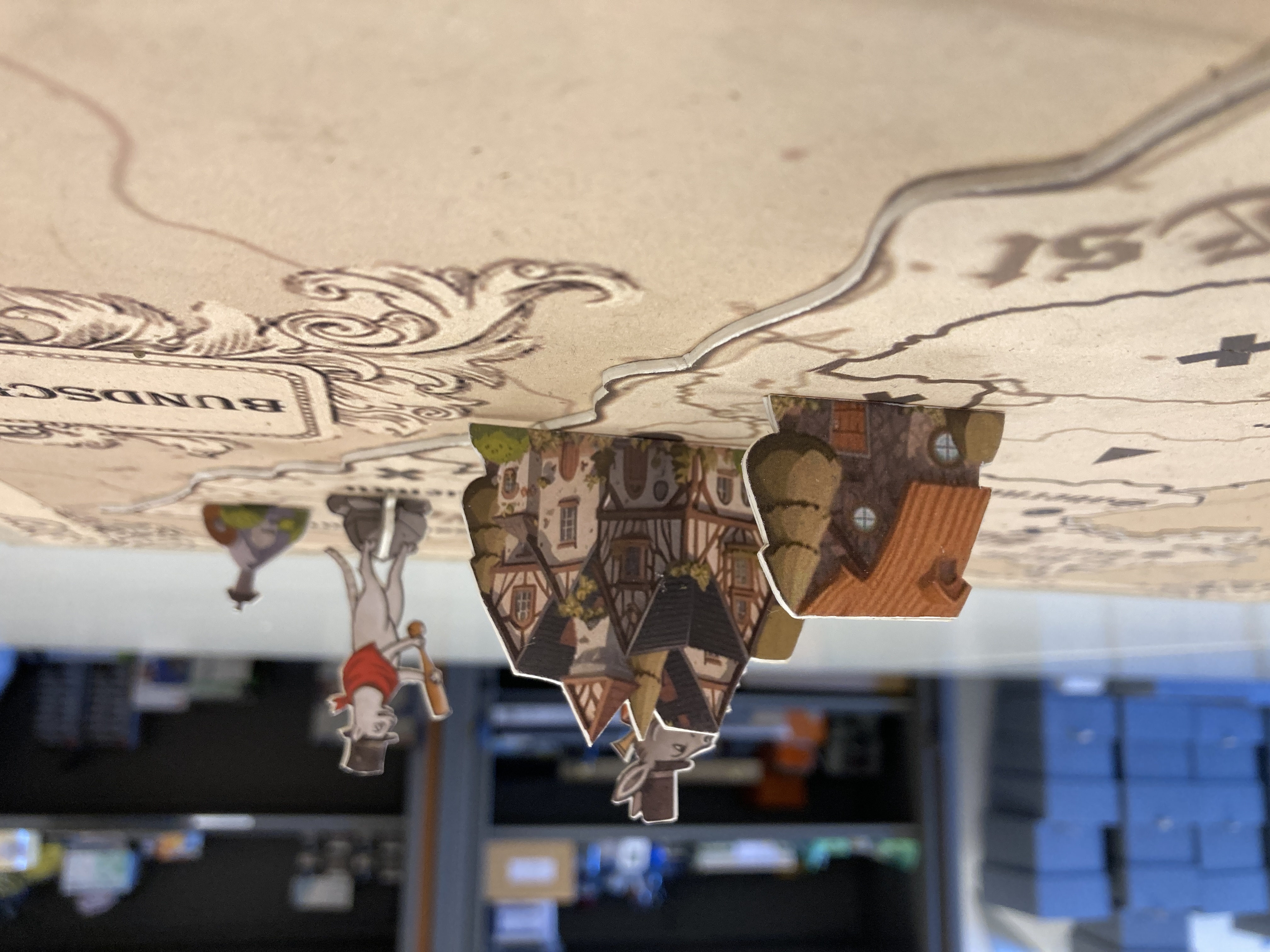 Pions et plateau du jeu Bundschuh 1525